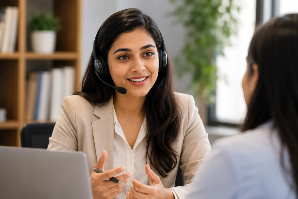 Virscend University Online Programs in Qatar-Education counsellor providing guidance on Virscend University online programs