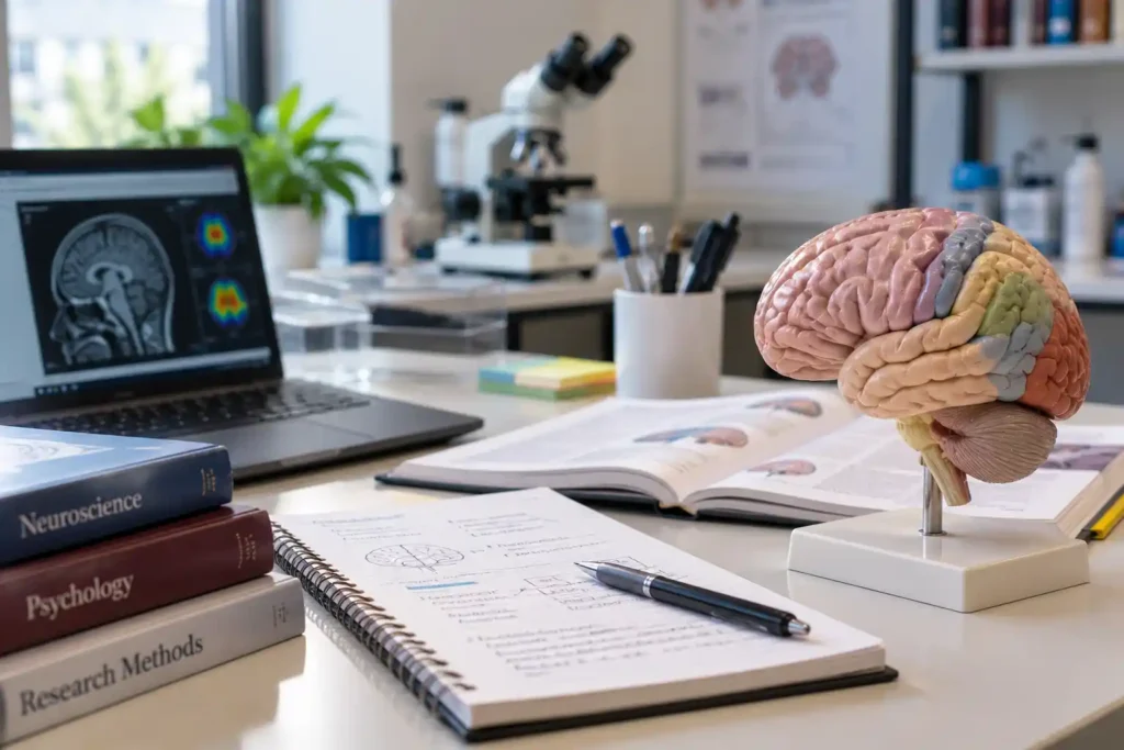 Human brain research model representing individual differences and neuroscience